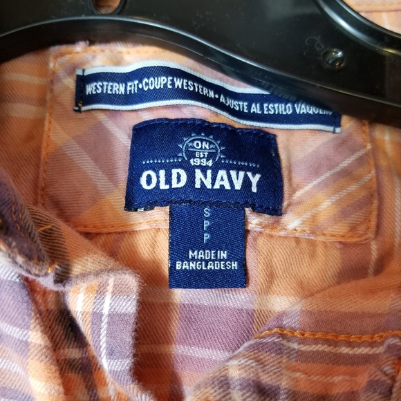 Old Navy Men Flannel Western Snap Plaid Bleached Unisex Hand Painted Butterflies - Picture 2 of 5